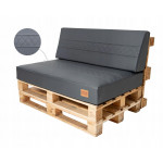 Paletové sedenie Golden Garden GG81 - podsedák a vankúš 120cm x 80cm x 15cm prešívaný eko koža grafitová